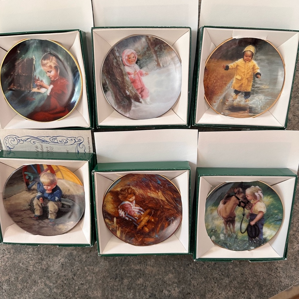 Set of  6 Decorative Collector Plates   By Zolan with Children Scenes. #. Plates
